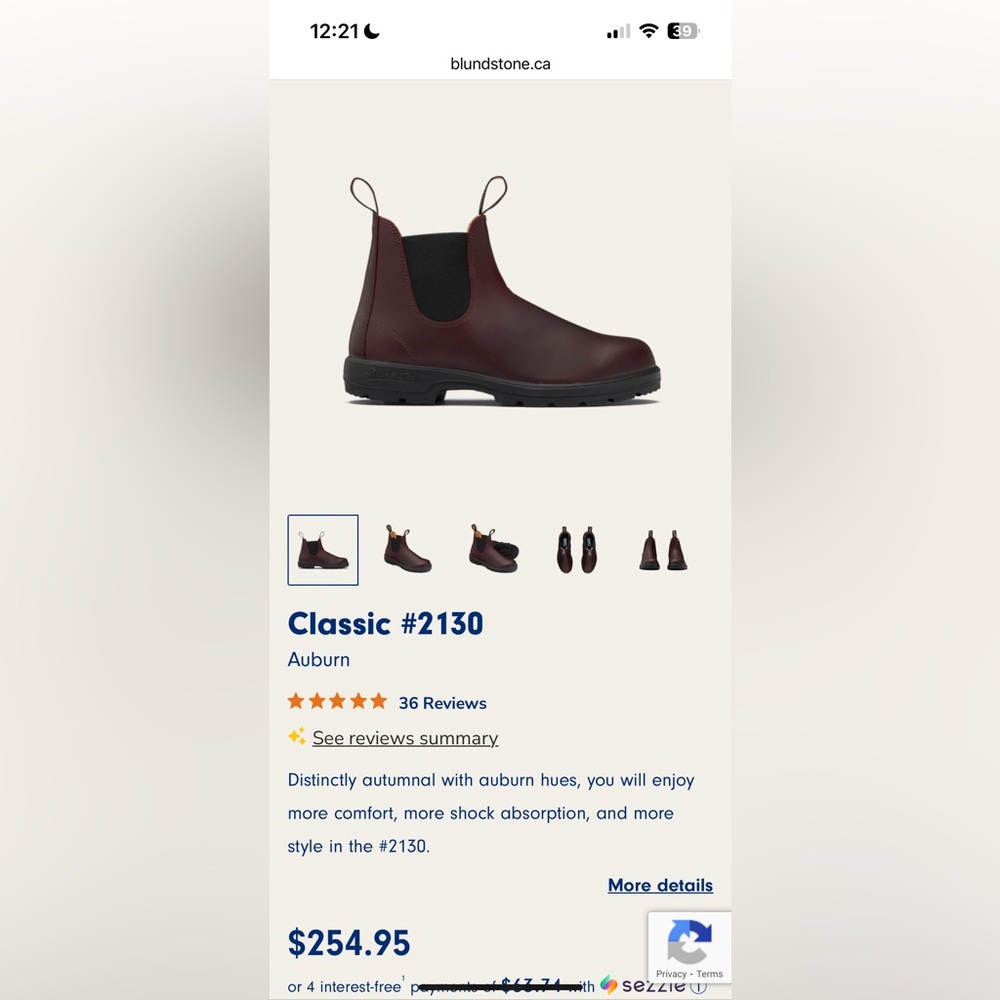 Blundstone 2130 Auburn Leather Lined Boots
